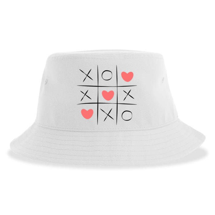 Tic Tac Toe Xoxo Valentines Day Cute Sustainable Bucket Hat