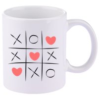 Tic Tac Toe Xoxo Valentines Day Cute 11oz C Handle Ceramic Mug