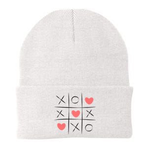 Tic Tac Toe Xoxo Valentines Day Cute Knit Cap Winter Beanie