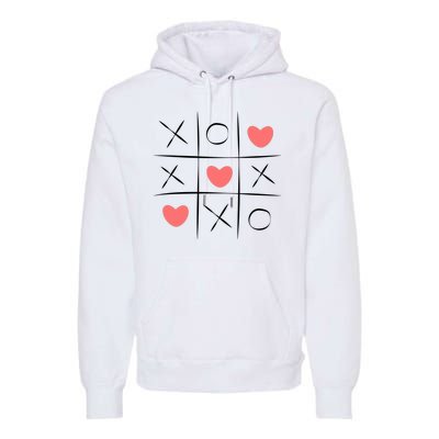 Tic Tac Toe Xoxo Valentines Day Cute Premium Hoodie