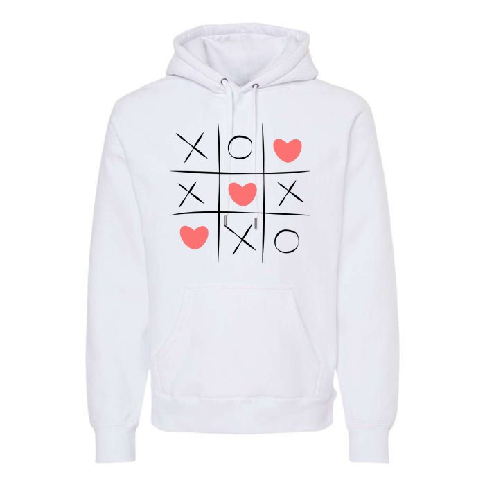 Tic Tac Toe Xoxo Valentines Day Cute Premium Hoodie