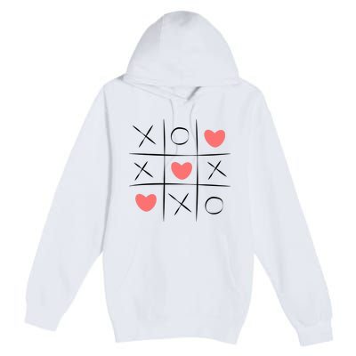 Tic Tac Toe Xoxo Valentines Day Cute Premium Pullover Hoodie