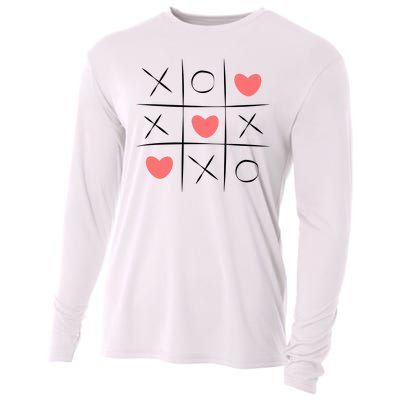 Tic Tac Toe Xoxo Valentines Day Cute Cooling Performance Long Sleeve Crew