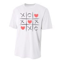 Tic Tac Toe Xoxo Valentines Day Cute Performance Sprint T-Shirt