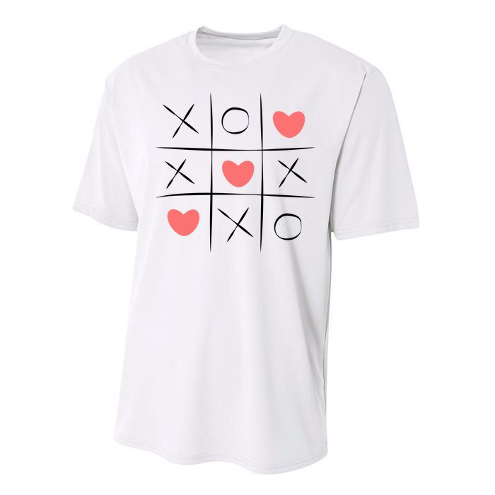 Tic Tac Toe Xoxo Valentines Day Cute Performance Sprint T-Shirt