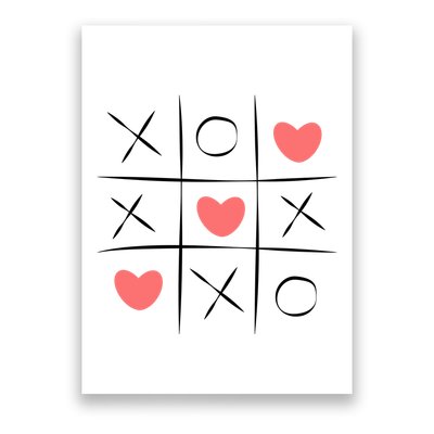 Tic Tac Toe Xoxo Valentines Day Cute Poster