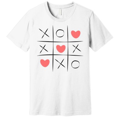 Tic Tac Toe Xoxo Valentines Day Cute Premium T-Shirt