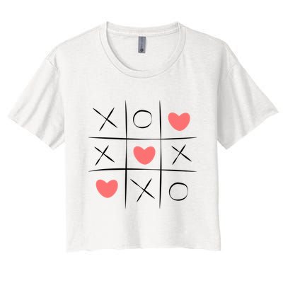 Tic Tac Toe Xoxo Valentines Day Cute Crop Top