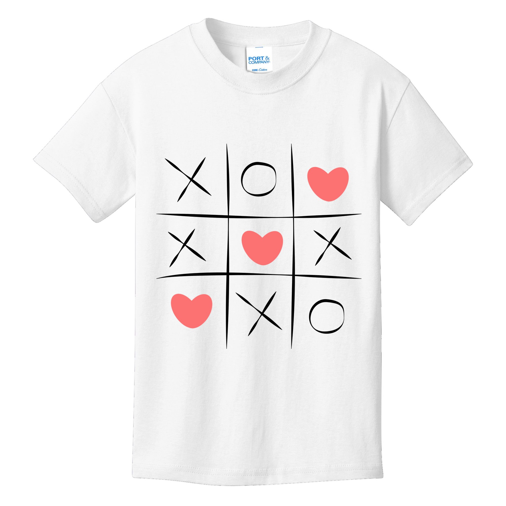 Tic Tac Toe Xoxo Valentines Day Cute Kids T-Shirt