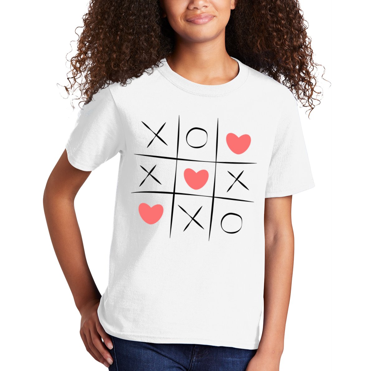 Tic Tac Toe Xoxo Valentines Day Cute Kids T-Shirt