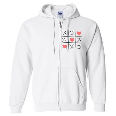 Tic Tac Toe Xoxo Valentines Day Cute Full Zip Hoodie