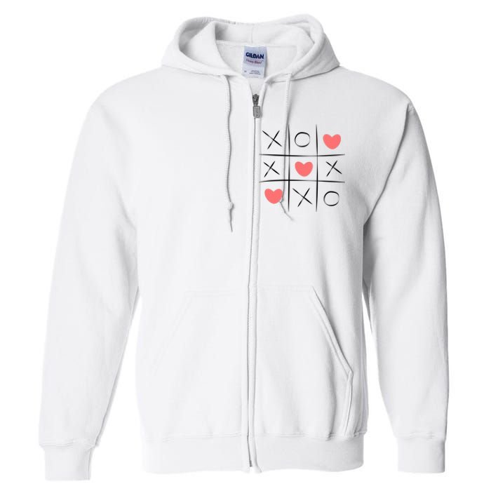 Tic Tac Toe Xoxo Valentines Day Cute Full Zip Hoodie