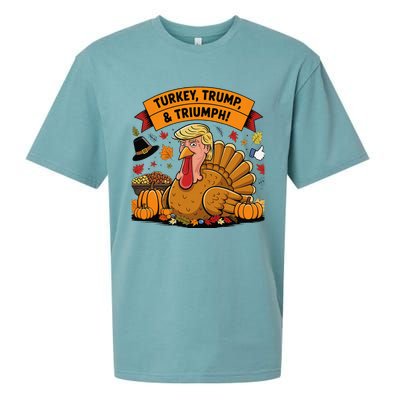 Turkey Trump & Triumph Thanksgiving 2024 Election Sueded Cloud Jersey T-Shirt