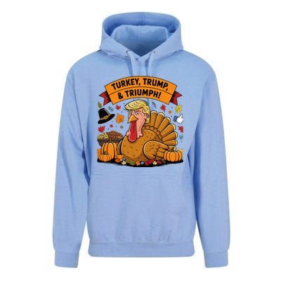 Turkey Trump & Triumph Thanksgiving 2024 Election Unisex Surf Hoodie