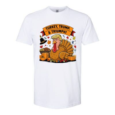 Turkey Trump & Triumph Thanksgiving 2024 Election Softstyle CVC T-Shirt