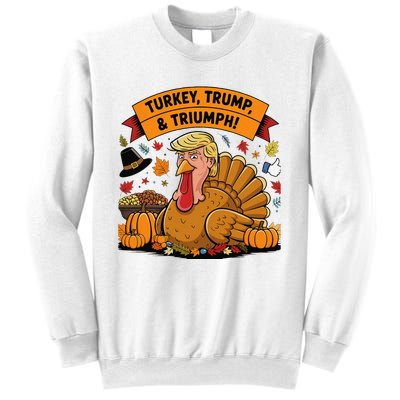 Turkey Trump & Triumph Thanksgiving 2024 Election Sweatshirt