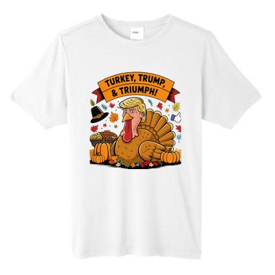 Turkey Trump & Triumph Thanksgiving 2024 Election Tall Fusion ChromaSoft Performance T-Shirt