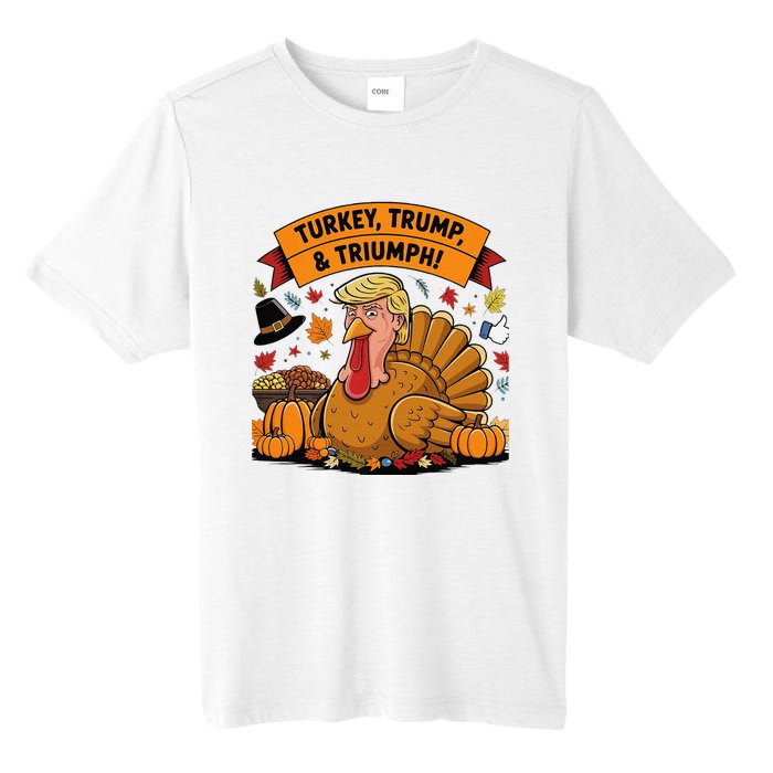 Turkey Trump & Triumph Thanksgiving 2024 Election Tall Fusion ChromaSoft Performance T-Shirt