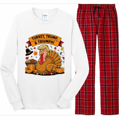 Turkey Trump & Triumph Thanksgiving 2024 Election Long Sleeve Pajama Set