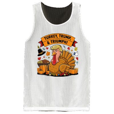 Turkey Trump & Triumph Thanksgiving 2024 Election Mesh Reversible Basketball Jersey Tank