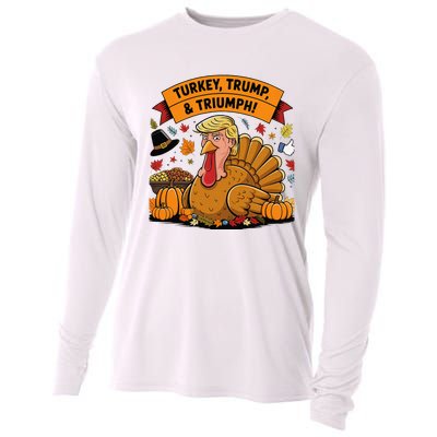 Turkey Trump & Triumph Thanksgiving 2024 Election Cooling Performance Long Sleeve Crew