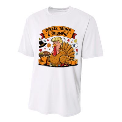 Turkey Trump & Triumph Thanksgiving 2024 Election Performance Sprint T-Shirt