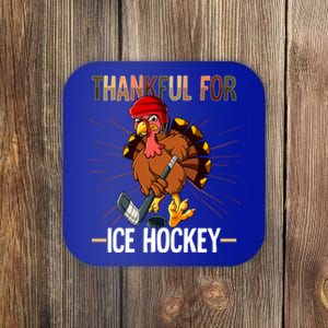 Thanksgiving Turkey Thankful For Ice Hockey Meaningful Gift Coaster