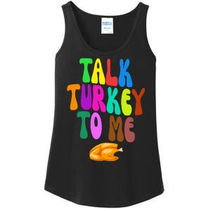 Talk Turkey To Me Funny Thanksgiving Ladies Essential Tank