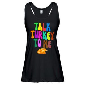 Talk Turkey To Me Funny Thanksgiving Ladies Essential Flowy Tank