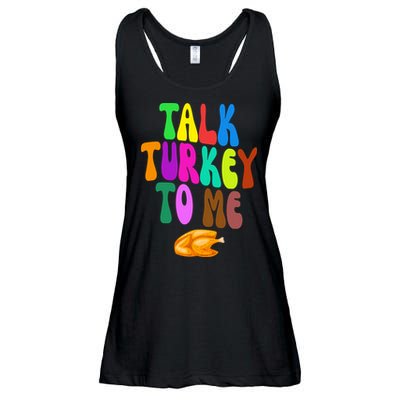 Talk Turkey To Me Funny Thanksgiving Ladies Essential Flowy Tank