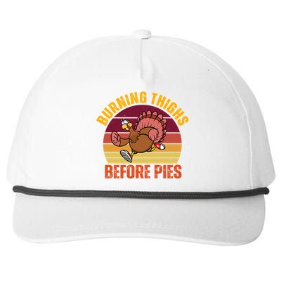 Thanksgiving Turkey Trot 5k Race Burning Thighs Before Pies Gift Snapback Five-Panel Rope Hat