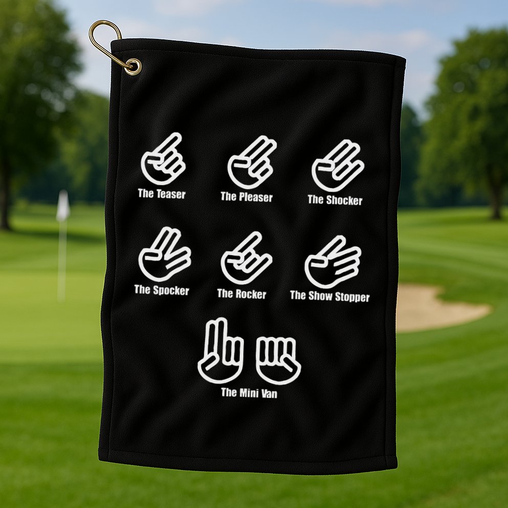 The Teaser The Pleaser The Shocker The Spocker The Rocker Golf Towel