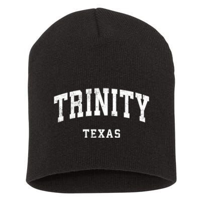 Trinity Texas Tx Vintage Athletic Sports Design Short Acrylic Beanie