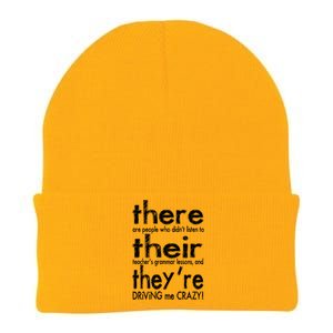 There Their They're Driving Me Crazy English Teacher Knit Cap Winter Beanie