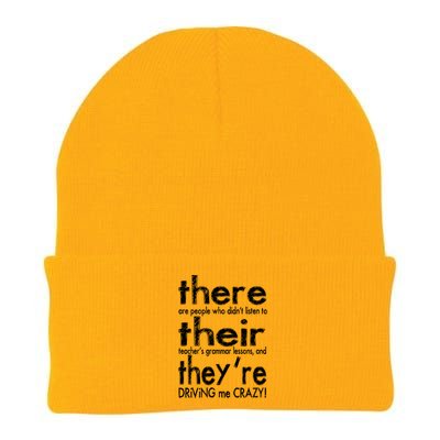 There Their They're Driving Me Crazy English Teacher Knit Cap Winter Beanie