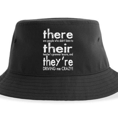 There Their They're Driving Me Crazy English Teacher Sustainable Bucket Hat