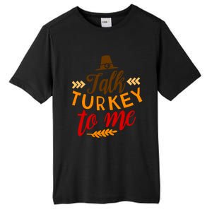 Talk Turkey To Me Funny Thanksgiving Quote Pun Teens Cute Gift Tall Fusion ChromaSoft Performance T-Shirt