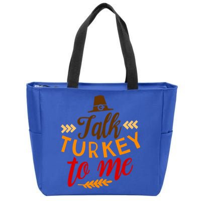 Talk Turkey To Me Funny Thanksgiving Quote Pun Teens Cute Gift Zip Tote Bag