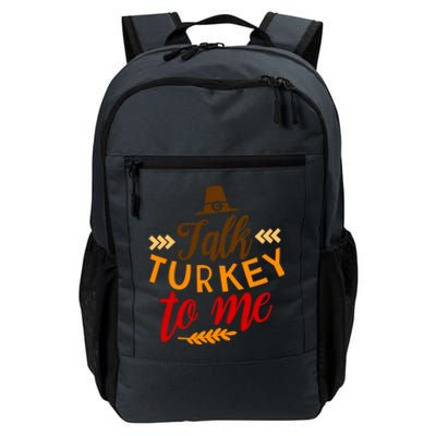 Talk Turkey To Me Funny Thanksgiving Quote Pun Teens Cute Gift Daily Commute Backpack