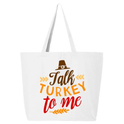 Talk Turkey To Me Funny Thanksgiving Quote Pun Teens Cute Gift 25L Jumbo Tote