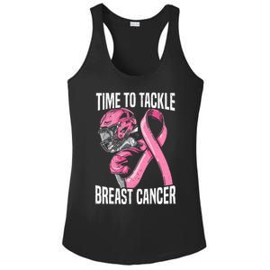 Time To Tackle Breast Cancer Awareness Football Player Ladies PosiCharge Competitor Racerback Tank