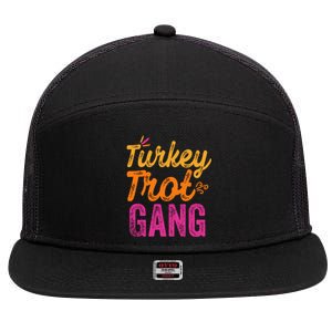 Trot Team Thanksgiving Turkey Pilgrim Running Gift 7 Panel Mesh Trucker Snapback Hat