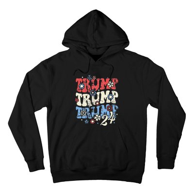 Trump Trump Trump 2024 Retro Groovy Hoodie