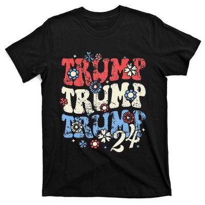 Trump Trump Trump 2024 Retro Groovy T-Shirt