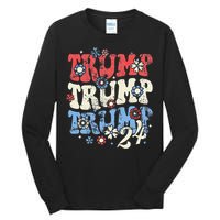 Trump Trump Trump 2024 Retro Groovy Tall Long Sleeve T-Shirt