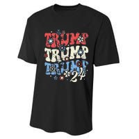 Trump Trump Trump 2024 Retro Groovy Performance Sprint T-Shirt