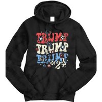 Trump Trump Trump 2024 Retro Groovy Tie Dye Hoodie