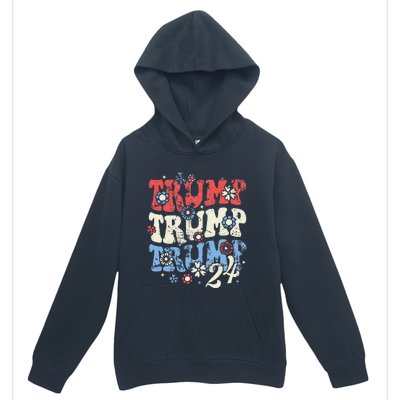 Trump Trump Trump 2024 Retro Groovy Urban Pullover Hoodie