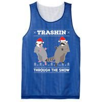 Trashin Through The Snow Garbage Gang Opossum Raccoon Santa Gift Mesh Reversible Basketball Jersey Tank