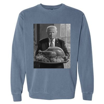 Trump Thanksgiving Turkey Funny Celebration Gift Garment-Dyed Sweatshirt